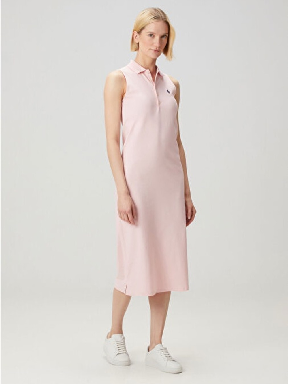 Polo by Ralph Lauren Light Pink Sleeveless Polo Midi Dress